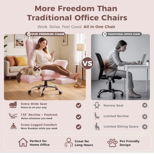Image of Big and Tall Office Chair, Flip Armrests for Pets & Cross Legged Sitting