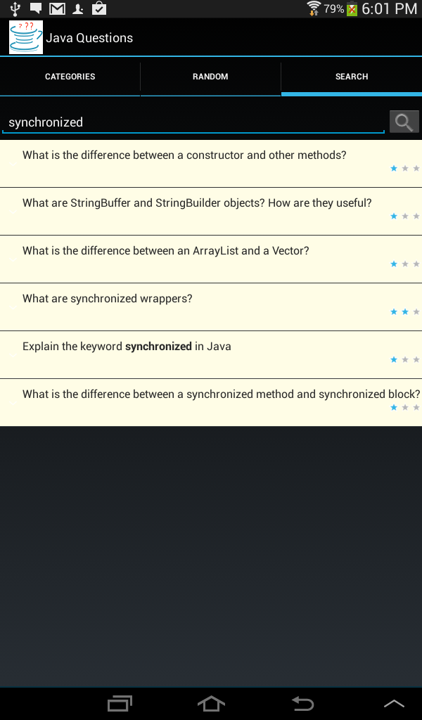 Java Questions - App on Amazon Appstore