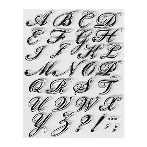 Capital 26 Alphabet Clear Stamps Silicone Stamp Cards with Sentiments, 26 Alphabet Letters Transparent Seal Stamps for Holiday Card Making Decoration and DIY Scrapbooking Album DIY Crafts