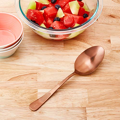 Image of Mercer Culinary 18-8 Stainless Steel Plating Spoon, 9 Inch, Rose Gold