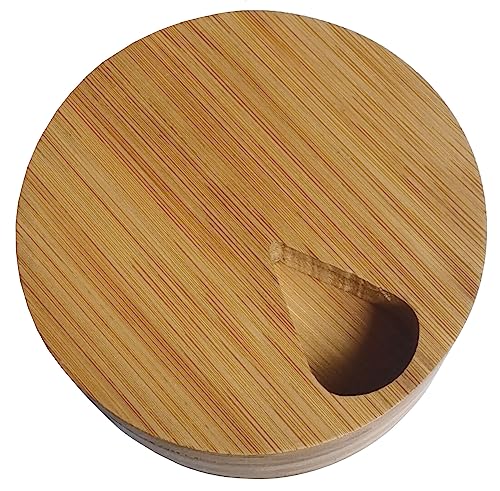 Image of fashciaga Bamboo Wood Daily Weekly Vitamin Medicine Pill Organizer Case Box,Kitchen Salt Spice Cellar Containers,Earring Ring Jewelry Storage Decorative Box (Large)