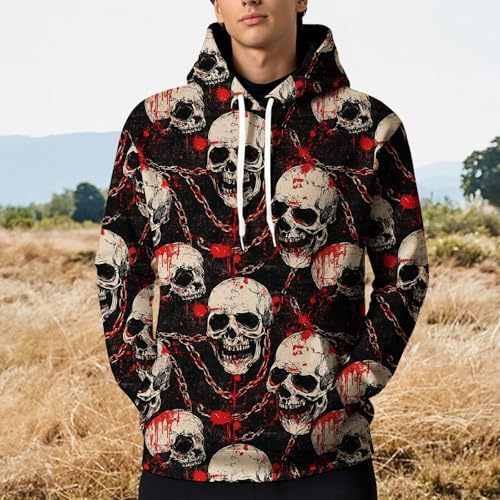 LOAIHA Men's Marble Print Pullover Hoodie Artistic Streetwear Sweatshirt with Drawstring Hood Kangaroo Pocket3