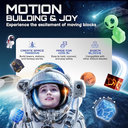 181-Piece Magnetic Building Blocks Set – STEM Toys for Kids Ages 3+ | Educational Space-Themed Magnetic Construction Kit with LED Light-Up Cubes | Sensory Gift Toy for Boys & Girls