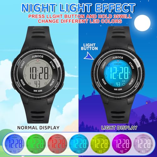 Reloj infantil de pulsera impermeable con diseño de gato y luces LED 4