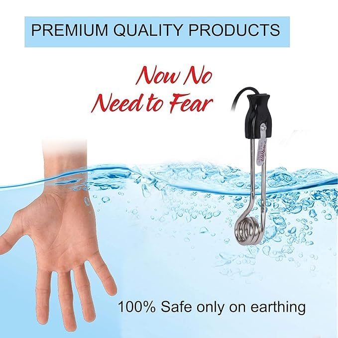 Image of Electric Milk Frother and Coffee Foam 240 Watts Mini Immersion Water Heater Rod, Nickel Plated, for Coffee, Tea, Boiling Small Quantities. 1 PACK