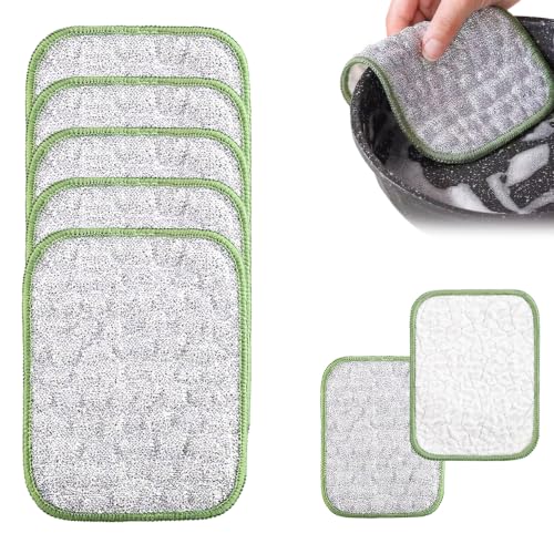 Image of Multipurpose Wire Dishwashing Rags for Wet and Dry, Double-Sided Non Scratch Stainless Steel Dishcloth, Reusable Heavy Duty Cleaning Cloth for Dishes Pots Pans Sink Kitchen Cookware