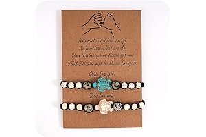 2PCS Sea Turtle Natural Stone Beaded Bracelet Set: A Perfect Family Day Sale Gift