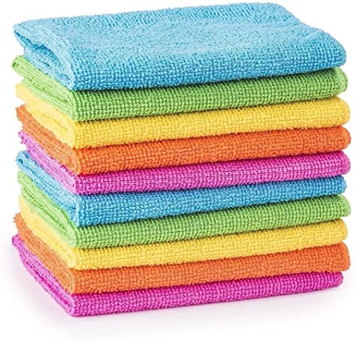Nationwide Paper NP Microfiber Cleaning Cloth, Yellow-40x40cm, Large-Pack of 10, All-Purpose Reusable & Washable, Super Absorbent Towel, Long-Lasting, Ideal for Home, Kitchen, Bathroom & Cars