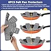 BYKITCHEN 3PCS Silicone Pan Protectors with 6PCS Felt Pan Pot Separators Dividers Pads for Stacking and Protecting Your Cookware, Compatible with Hexclad Cookware Set, Tfal Nonstick Frying Pans &More #4
