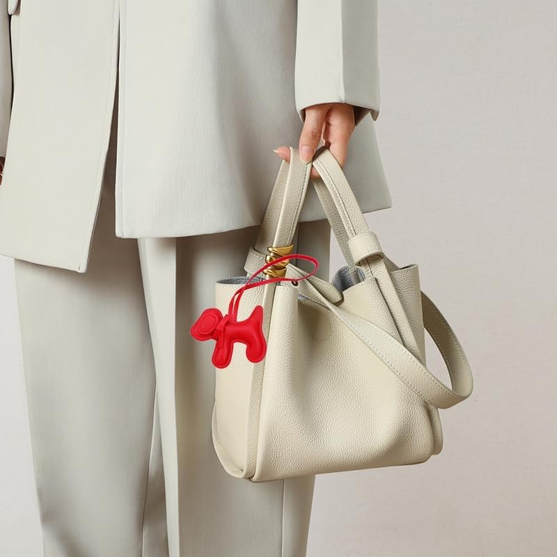 Leather dog bag charm keychain puppy bag purse pendantcute fashion bag accessories for women - Image 3