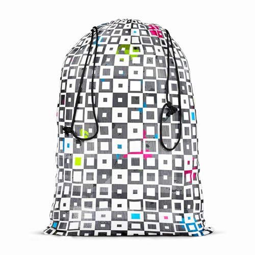 Image of ArtzFolio Grunge Squares D1 | Reusable Sack Bag | Bag for Gym, Storage, Vegetable & Travel