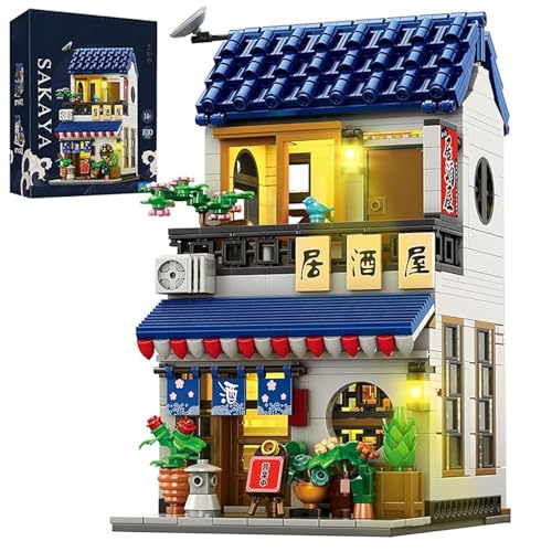 CANDYCOOL ブロック おもちゃ 和風 建築 ブロック ラーメン屋 居酒屋 ゲーム屋 日本の街並み ストリートビュー ミニブロック 組み立て玩具 大人 向け ホビー 精巧な模型 インテリア 雑貨 知育 立体パズル 誕生日 クリスマス プレゼント (居