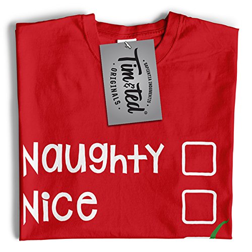 Tim And Ted Christmas T Shirt Naughty, Nice, I Tried Santa's List Black Small #TOP2