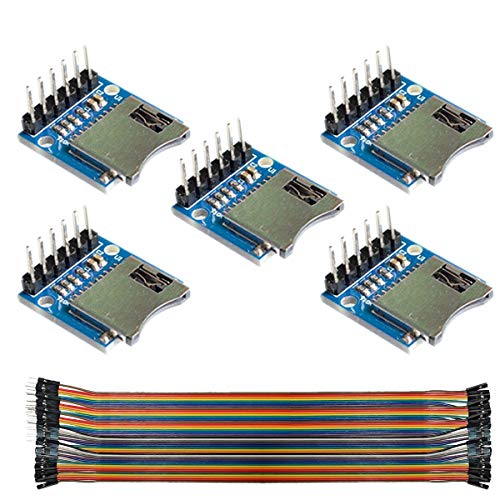 Youmile 10Pack TF Módulo de tarjeta Micro SD Módulo de protección de memoria Tarjeta de expansión de almacenamiento Micro SD Tarjeta Mini Micro SD TF con pines para Arduino ARM AVR con cable Dupont