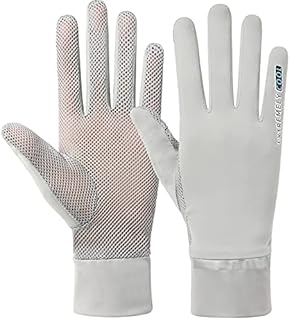 夏用 レディース 手袋 レディースグローブ 【UVカット・接触冷感・手触り良い】 UV手袋 薄型 通気性 日焼け防止 紫外線対策 手荒れ対策 保湿ケア 出勤 運転用 自転車 サイクリング UVグローブ (グレー)