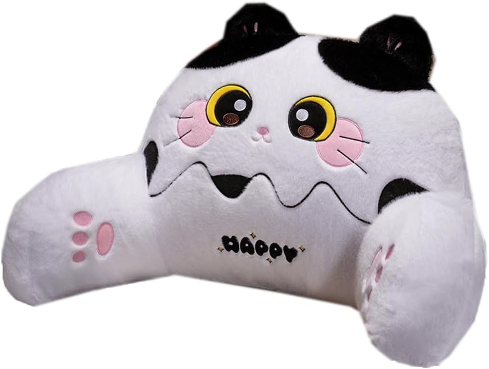 Tingting's Dream Cartoon Office Soft Lumbar Back Cushion Bed Rest Reading Pillow Plush Sofa Sitting Waist Pillows Sleeping Neck Cushions (Pink Rabbit, 60×40CM/23.6"×15.7")