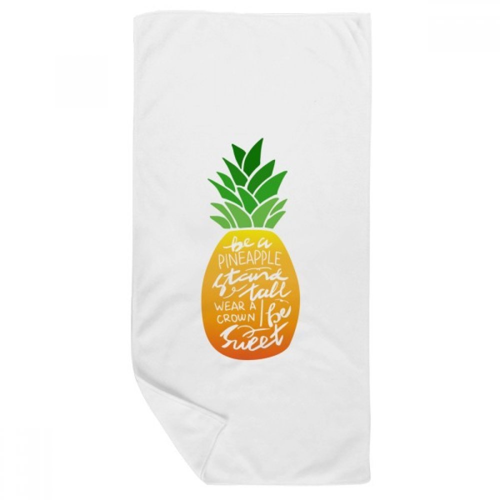 Serviette douce ananas avec message inspirant 35x70cm pour illuminer votre routine de bain