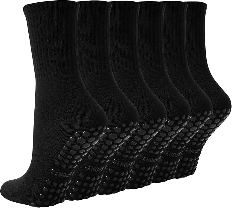 Image of Pilates Socks with Grips for Women, Grippy Socks for Yoga Barre Reformer