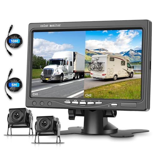 Rückfahrkamera 2 Kamera Kit mit 7 Zoll HD Monitor mit BSD, 2 Rückfahrkamera IP68 Wasserdicht, Nachtsicht, Image Filp, Einparkhilfe mit 15m+10m Kabel für LKW/Anhänger/Bus/Van/Landwirtschaft/Wohnmobile Rückfahrkamera 2 Kamera Kit mit 7 Zoll HD Monitor mit BSD, 2 Rückfahrkamera IP68 Wasserdicht, Nachtsicht, Image Filp, Einparkhilfe mit 15m+10m Kabel für LKW/Anhänger/Bus/Van/Landwirtschaft/Wohnmobile