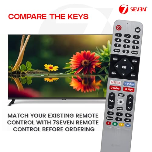 Image of 7SEVEN Compatible with Sansui TV Remote Control Suitable for JSW32ASFHD JSW40ASFHD JSW43ASFHD Android FHD LED HDR Tv Non Voice Command - Match Keys Exactly with Existing Remote Controller
