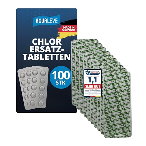 AGUALEVE® 100 freies Chlor (DPD1) Rapid Pool Testtabletten | für Poolwasser-Schütteltest |...