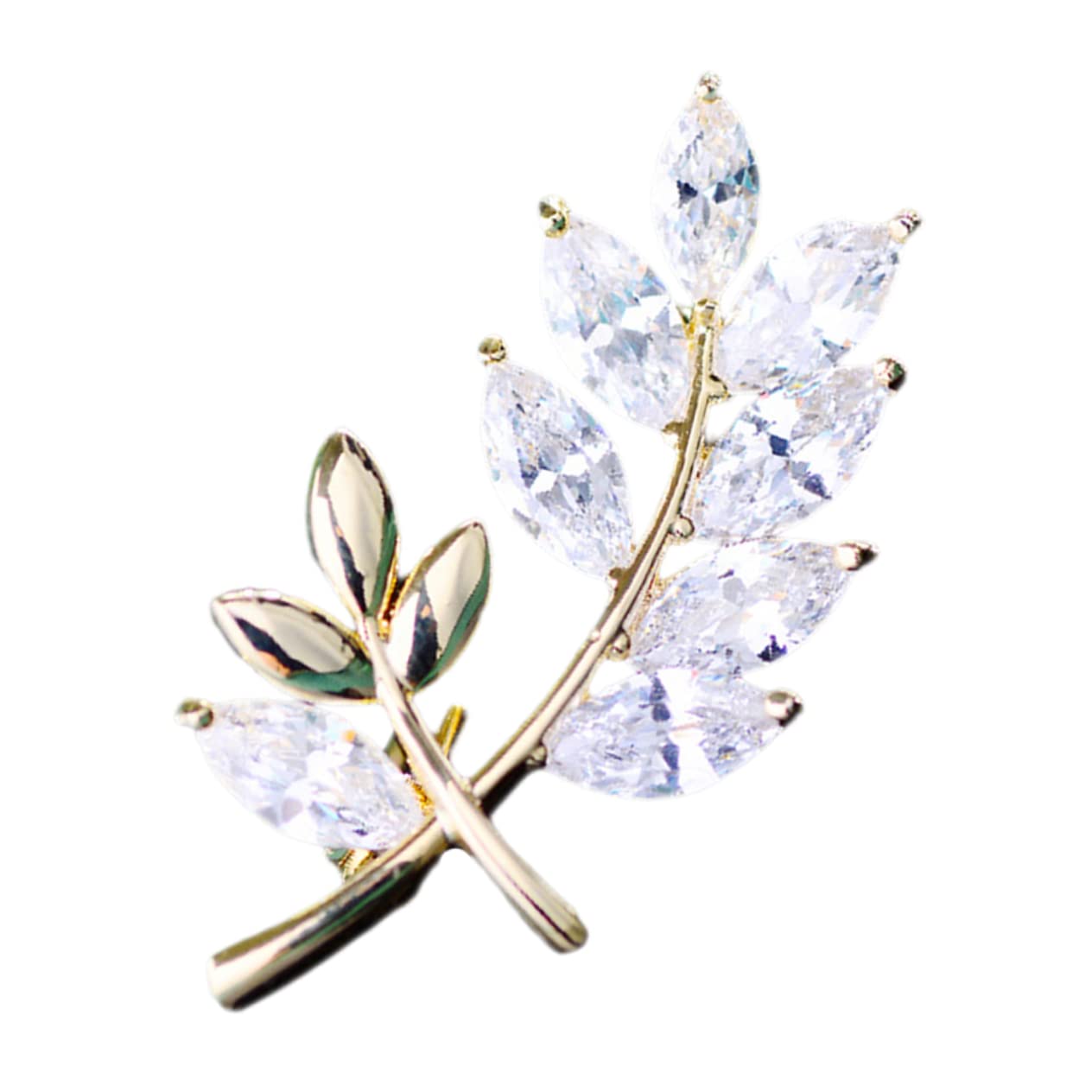 VALICLUD Spilla a Doppio Ramo Foglia Spilla a Foglia Per Camicia Spille Per Spille Per La Moda Femminile Spilla Del Maglione Spilla Nuziale Spilla Foglia Di Strass Perno Fogliare Rame