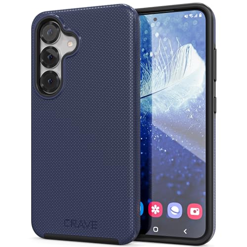 Image of Crave Compatible with Samsung Galaxy S25 Case (6.2 inch), Slim Fit, Shockproof Dual Layer Grip, Wireless Charging Compatible - Navy