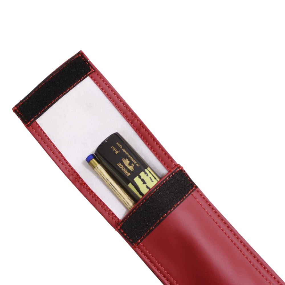 Billiedge Premum Billiard Snooker 3/4 Cue Stick Cover (3/4 One Quarter Butt) Cue Cover with Pocket (Red) 2