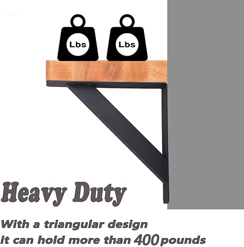 Miniatura 6 de Soporte de estante resistente, soportes de soporte de encimera, soportes de estante de 10 pulgadas, soportes de acero para repisas, soportes de