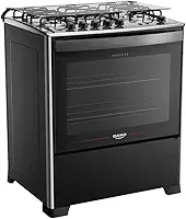 Fogão 5 Bocas Preto com Mesa de Inox Dako Magister Bivolt