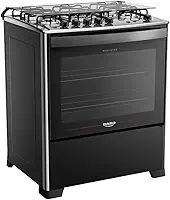 Fogão 5 Bocas Preto com Mesa de Inox Dako Magister Bivolt