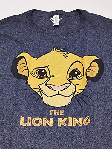 Disney Young Men’s Lion King Simba Face Paint Graphic T-Shirt Shirt, Navy Heather, X-Large - image 2