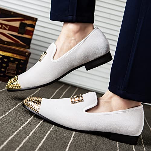 Image of Meijiana Mens Dress Shoes - Black Velvet Loafers for Men with Metal Buckle - Fashion Casual Business Formal Mens Black Dress Shoes - Comfortable Rubber Sole