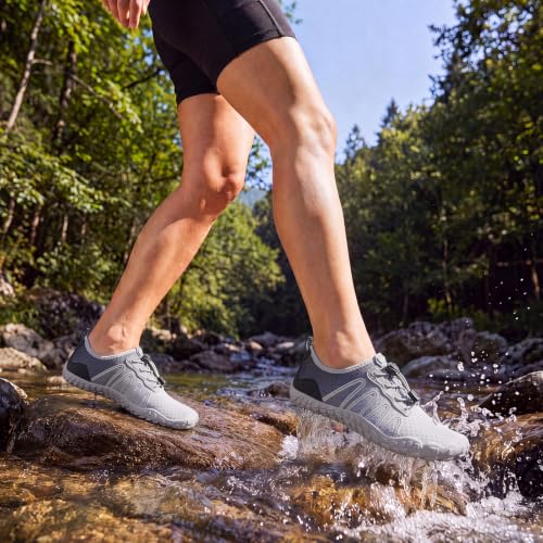 Image of Hike Barefoot Water Shoes for Women Men Footwear, Quick Dry Wide Toe Box Pro Beach Swim Athletic Sports Shoes, Non-Slip Lightweight Aqua Shoe for Pool Hiking Walking Kayaking Diving Surfing