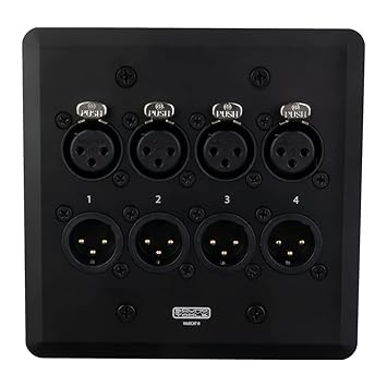 WallCAT 8 - Analog, AES3, DMX and intercom 4 Channel Wall Plate NO Solder Required