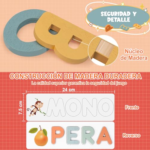 Joozmui Juegos Educativos Niños 3 4 5 6 7 8 Años, Juguetes Niños 3-8 Años (Versión en español) (B)