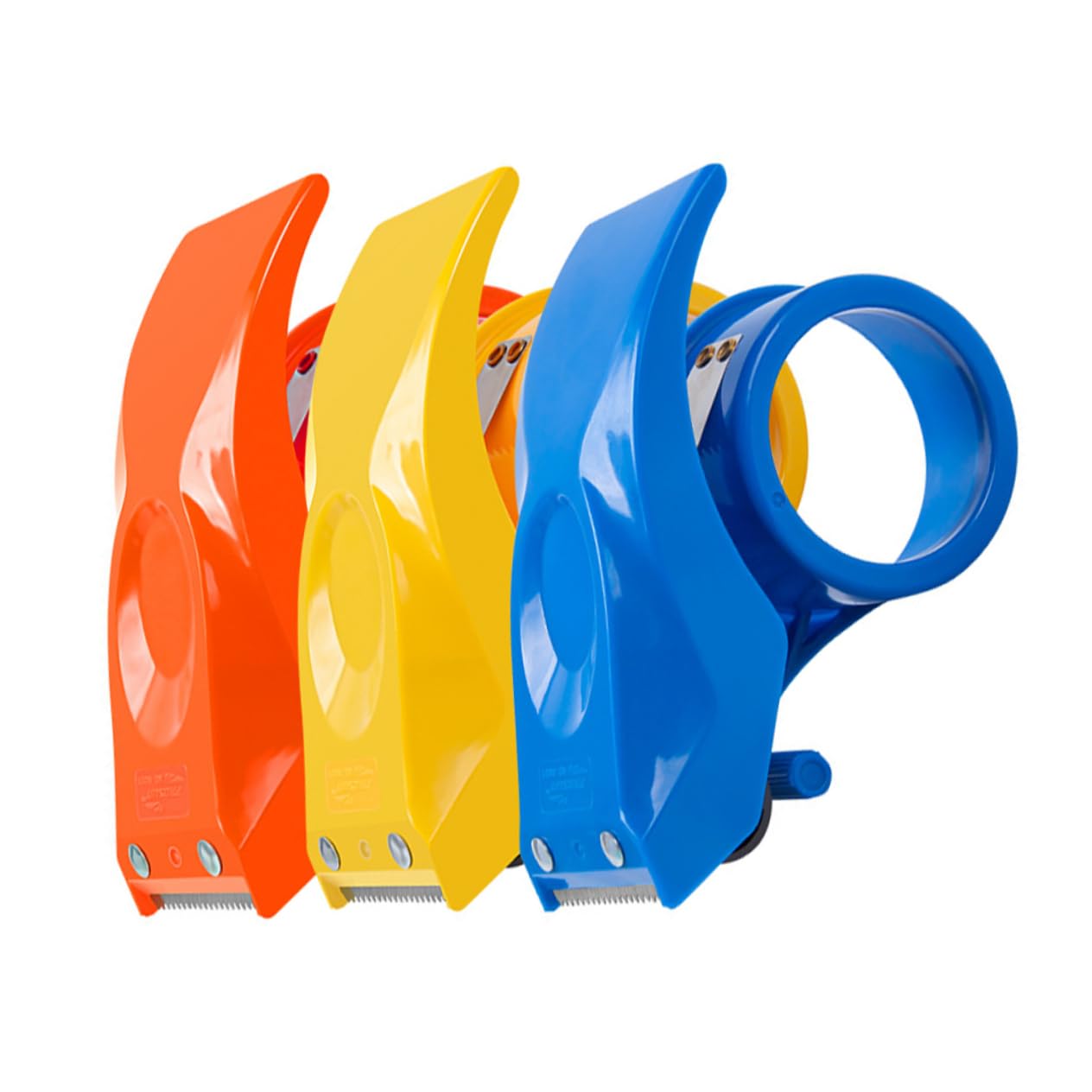Ciieeo Dispenser per Nastro Adesivo Manico Ergonomico Set da 3 Taglierina in Plastica Leggero Fino a 5,5cm di Colore Casuale per Imballaggio e Sigillatura di Pacchi e Scatole