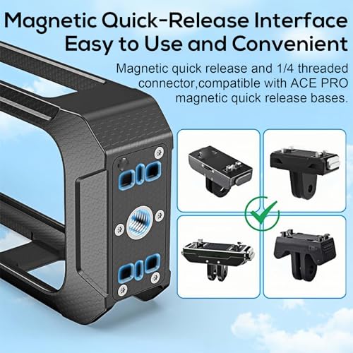 اطار واقي لملحقات انستا 360 اكس 5 من فاجوليكس - قفص تثبيت خفيف الوزن مع قاعدة تثبيت سريعة الفك وحوامل باردة متوافق مع كاميرا انستا 360 اكس 5