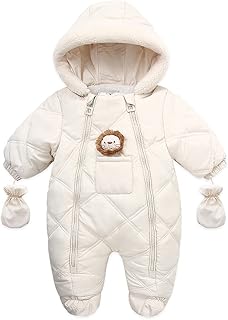 AIKSSOO Baby,Clothing,Baby Girls 0-24m,Bodysuits & One-Pieces,Rompers AIKSSOO Baby Snowsuit Hooded Romper Zipper Winter Fleece Footed Infant Boys Girls Jumpsuit