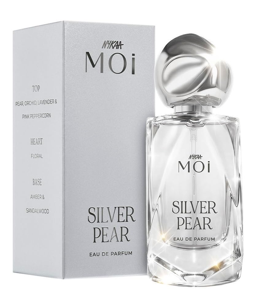 Image of Nykaa Silver Pear EDP 50ml | Fruity Floral Scent for Women | Pear, Lavender Elegant Fragrance | Long-Lasting Everyday & Evening Scent | Luxury Perfume | Best Gift for Her