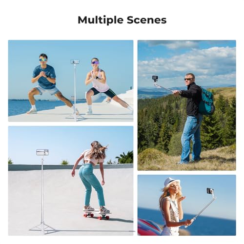 Image of K&F CONCEPT TF08 72 inch Phone Tripod, 3-in-1 Clip & Magnetic Selfie Stick with Remote, Automatic Phone Tripod Stand, Compatible with iPhone 17-12 Series Osmo Pocket 4 /3 Insta360 X5 Luna Ultra