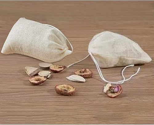 Miniatura 5 de Weoxpr 24 bolsas de sopa reutilizables con cordón  4 x 6 pulgadas, bolsas de gasa de algodón para café y té, bolsas de sopa, caldo de salsa de sopa,