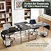 Sagenest L Shaped Desk, 50 Inch Reversible Computer Desk Corner Gaming Table with CPU Stand & Storage Bag, Sturdy Metal Frame PC Workstation for Home Office