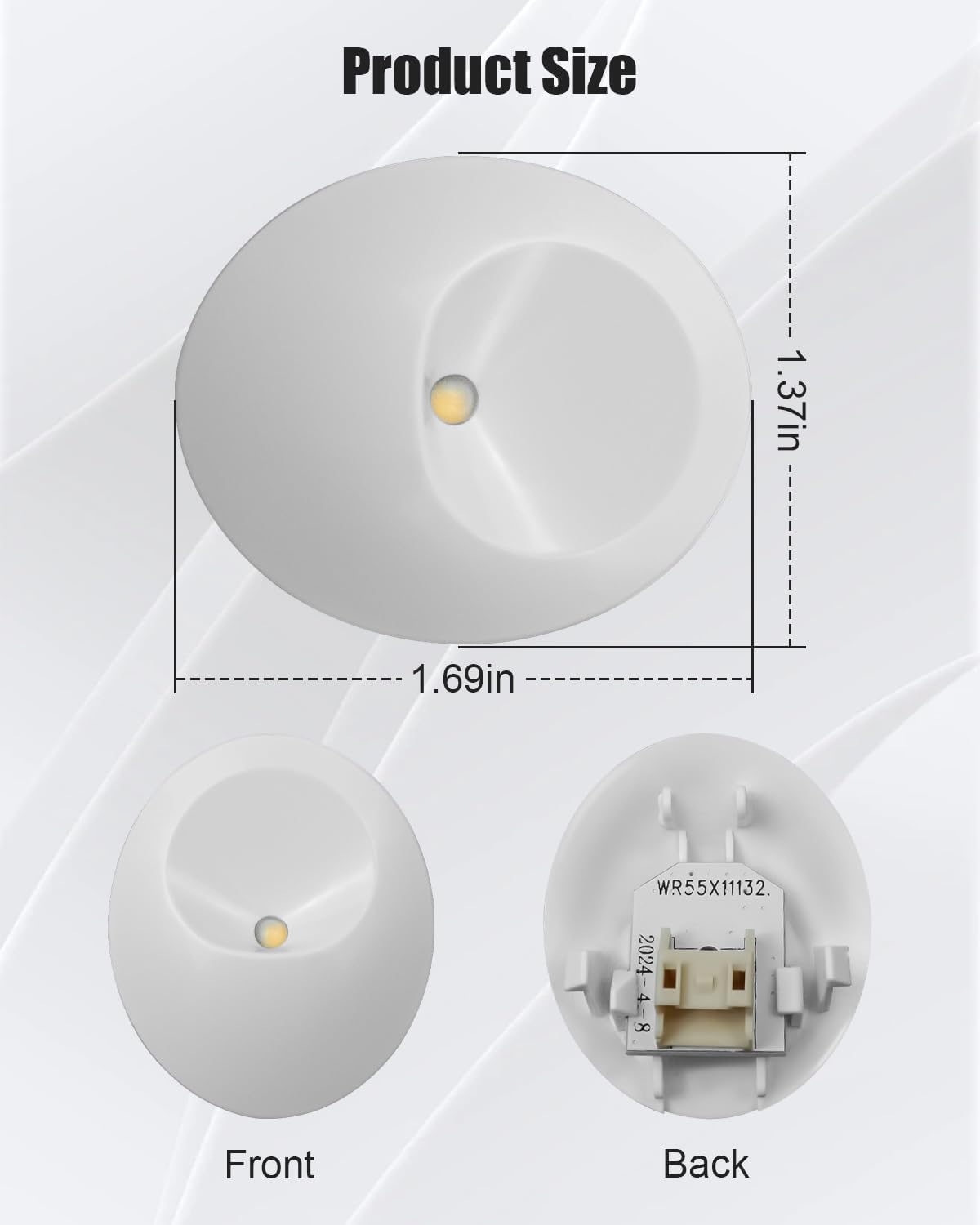 WR55X11132 WR55X25754 Refrigerator Led Light and Cover Assembly Compatible with GE Led Refrigerator Light, Replaces WR55X30603 PS4704284 AP5646375 3033142, 4 Pack While