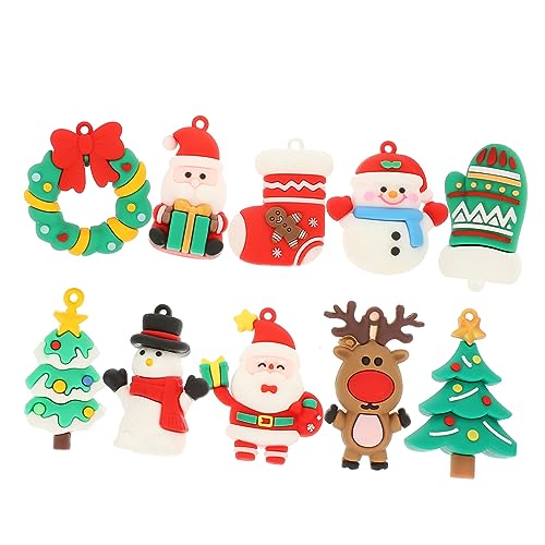 TOPBATHY 1 Juego Decoración Para Hornear Pasteles Adorno De Escritorio Navideño Adorno Navideño Simulado Adorno De Navidad Hermosa Decoración Navideña Presenta Gel De Sílice 10 Piezas