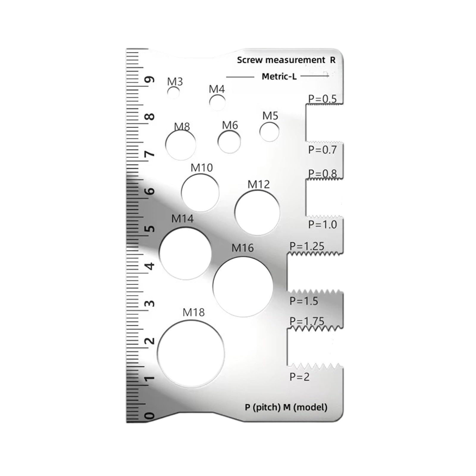 Tsophreniq Professional Thread Gauge Measuring Tool Bit Checker Featuring Clear Marking And Multifunction Design Tool Industrial Diameter Gauge