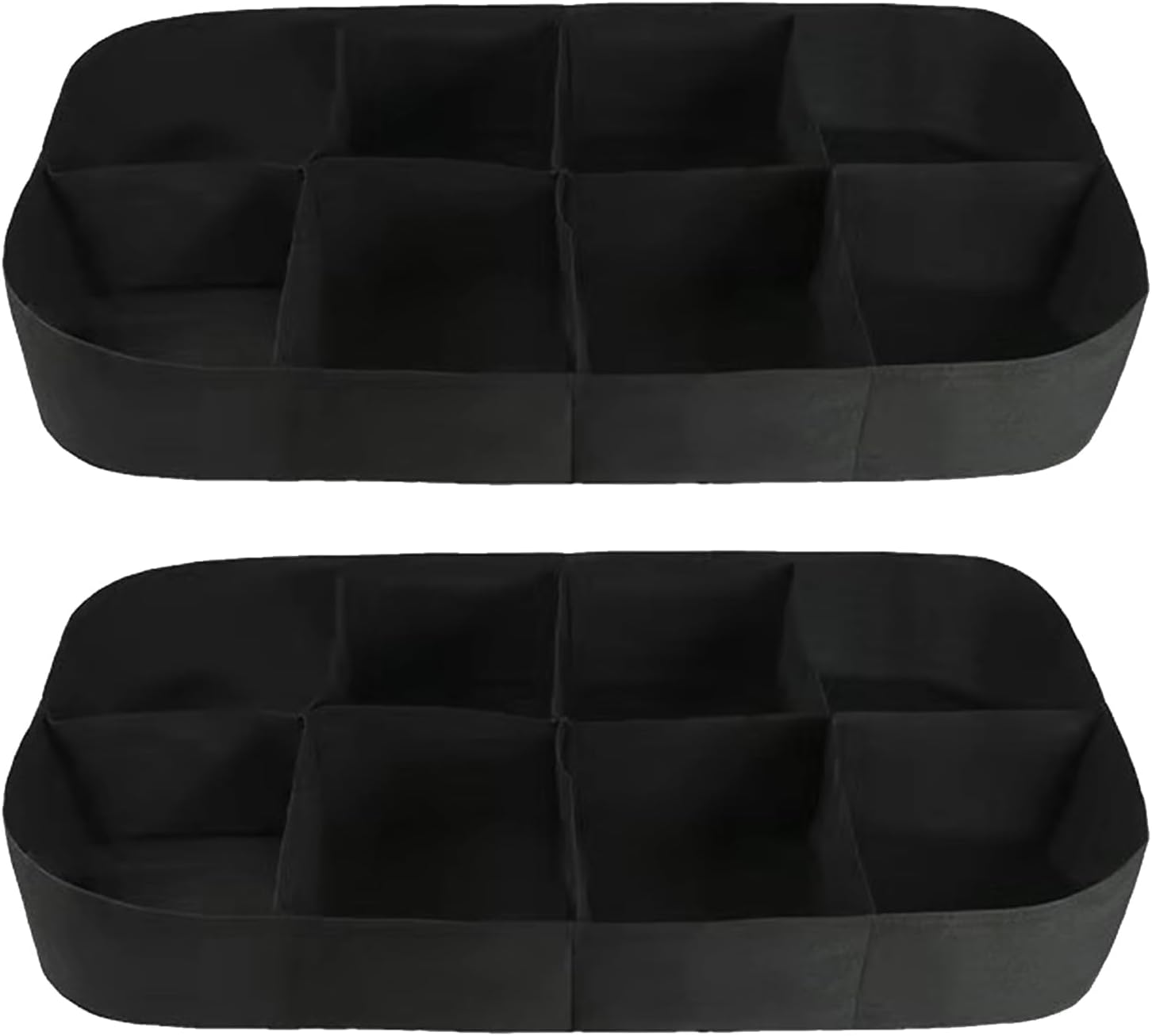 2Pack 128 Gallon Fabric Raised Garden Bed 8 Grids 6x3x1Ft Plant Grow Bags, Square Planters for Outdoor Plants Growing Herbs Flowers Vegetables Potato Grow Bags Outdoor Indoor Gardening