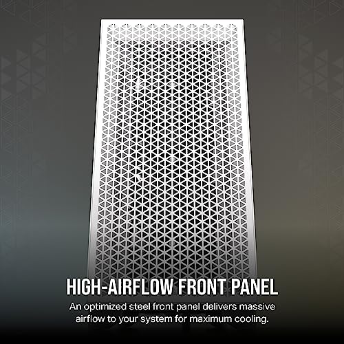 Corsair 3000D Airflow Mid-Tower PC Case – 3-Pin Fans – Four-Slot GPU Support – Fits up to 8X 120mm Fans – High-Airflow Design – White by Corsair - Image 5