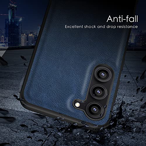 Coque cuir Samsung S23 Plus mince et robuste couleur bleu