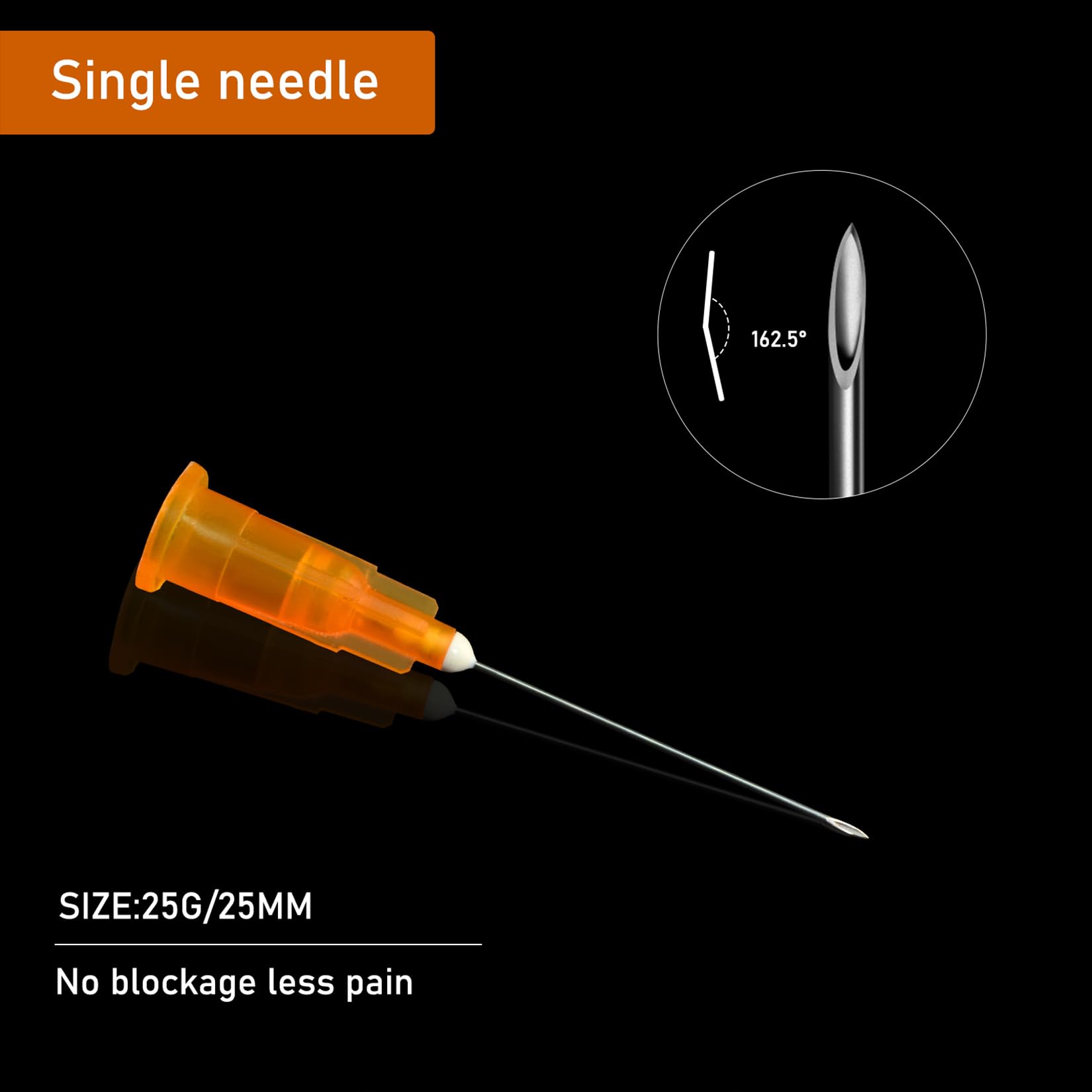 25Ga 1inch/25mm Disposable sterile Needles,Pack of 100 — Amazon image 3